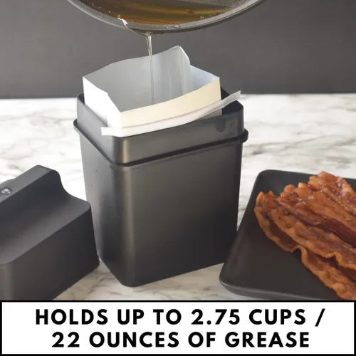 Miniatura 4 de Sistema de atrapador de grasa/contenedor de almacenamiento de grasa con doce bolsas de grasa desechables para grasa de tocino y eliminación