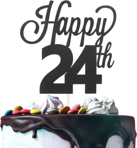 Miniatura 11 de LINGTEER - Decoración para pastel con texto "Happy Birthday 100", color negro