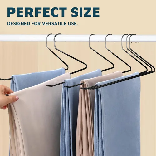 Miniatura 3 de Lifemaster Juego de perchas de metal para pantalones - 50 piezas Elegante juego de perchas para guardarropa con ahorro de espacio y antideslizantes