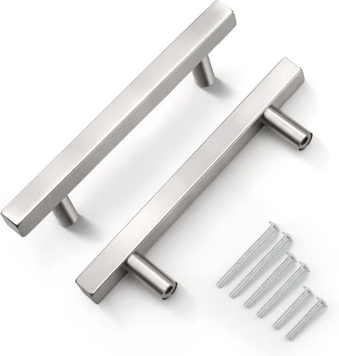 Miniatura 26 de KNOBWELL - Paquete de 5 tiradores modernos de acero inoxidable para puertas de armarios, cajones de cocina, baño, distancia entre agujeros 2.52 Negro