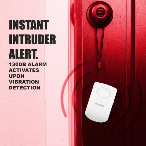 Miniatura 2 de Securityman Alarma de manija de puerta con vibración de 130 dB activada por alarma de puerta portátil cuando se abre, perfecta para niños, niños