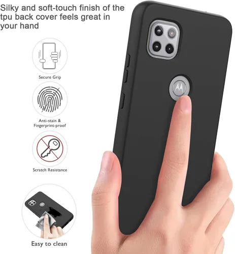 Miniatura 6 de V/A - Funda para Motorola One 5G Ace con protector de pantalla integrado, protección de cuerpo completo a prueba de golpes, parachoques delantero
