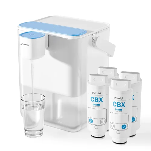 Miniatura 11 de Frizzlife MD40 - Dispensador de filtro de agua eléctrico con 6 filtros, 400 galones, NSF/ANSI 53 & 42 y 372, reduce el plomo, PFAS, jarra de vida