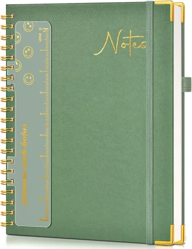 Miniatura 16 de Cuaderno en espiral de tapa dura de 8.5 x 11 pulgadas, cuadernos A4 grandes y bonitos para mujeres y hombres, cuaderno rayado a rayas