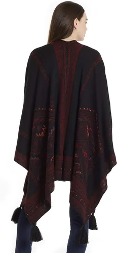 Miniatura 6 de Invisible World Womens Ruana Reversible Baby Alpaca Wool Poncho Kilim