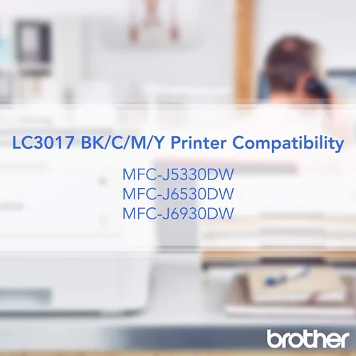 Miniatura 6 de Brother Impresora LC30173PK Paquete de 3 cartuchos de tinta XL de alto rendimiento - 1 Ea: Tinta cian/magenta/amarilla LC3017Y Cartucho de tinta