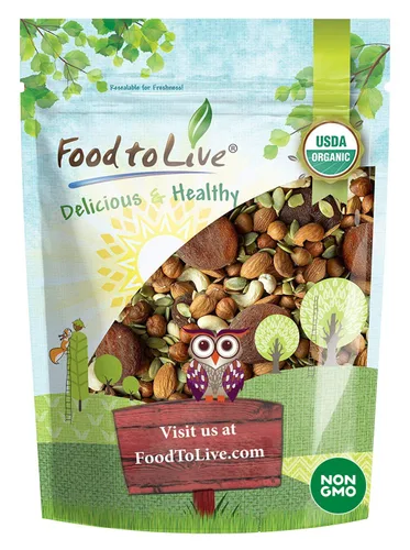 Miniatura 8 de Organic Active Life Trail Mix, 4 onzas, mezcla de aperitivos crudos y sin OMG que contiene anacardos, semillas de calabaza, albaricoques, avellanas