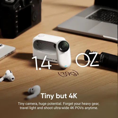 Miniatura 2 de Insta360 GO 3S - 128 GB Blanca 4K Cámara de vlog portátil pequeña, POVs con manos libres, montaje en cualquier lugar, estabilización, vida útil