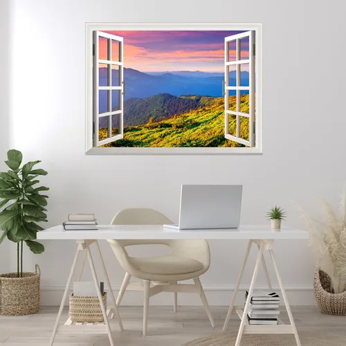Miniatura 31 de Wall26 - Adhesivo para pared / Mural para pared, extraíble, diseño de río en un pueblo tranquilo, decoración para pared, vista creativa de ventana