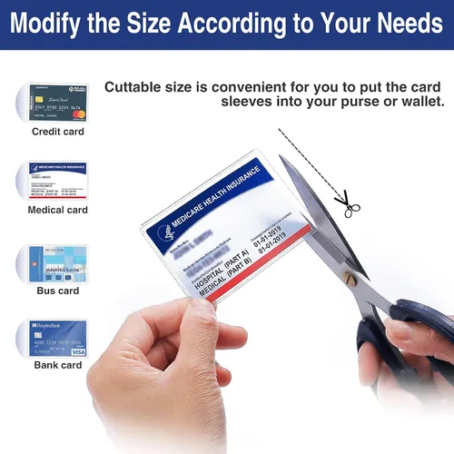 Miniatura 4 de Sooez Paquete de 5 fundas protectoras para tarjetas de Medicare, 12 mil, PVC transparente, suave, resistente al agua, fundas protectoras