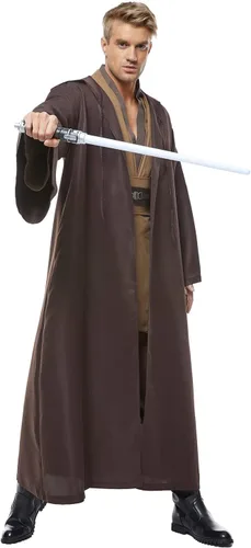 Miniatura 4 de CosplaySky Disfraz para adultos, túnica con capucha, uniforme de color marrón
