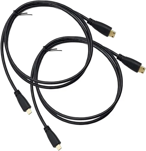Miniatura 5 de Seadream Paquete de 2 cables adaptadores de conector micro HDMI tipo D macho a mini HDMI tipo C macho (1 pie 2 unidades)