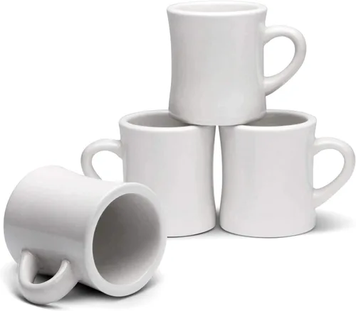 Serami Juego de tazas de café originales de 11 onzas, tazas de cerámica ideales para juego de cocina, viajes y té caliente, taza retro de casa de