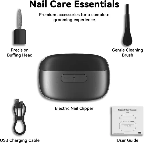 Miniatura 7 de Cortaúñas eléctrico, recortador de uñas eléctrico con almacenamiento de luz y restos de uñas, cortaúñas eléctrico con pulido, cortaúñas automático
