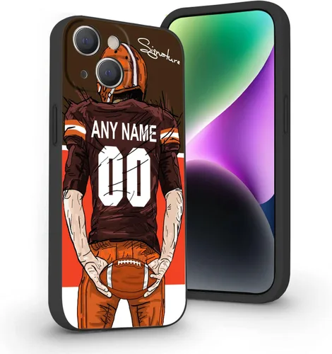 Miniatura 7 de Funda de fútbol personalizada con nombre y número para iPhone17 Air 16 15 Pro Max 14 13 Mini 12 11 Xs Max Xr SE3 8 7 6 Plus, silicona líquida