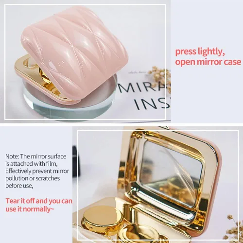 Miniatura 6 de ofone Estuche para lentes de contacto, estuche de lentes de contacto con patrón de monedero, kit de viaje con herramienta removedora, pinzas, C-rosa