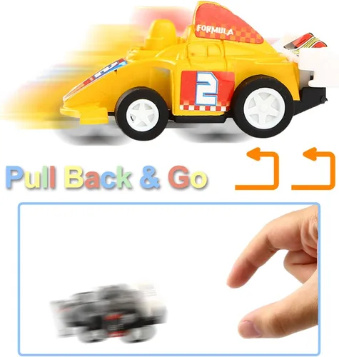 Miniatura 5 de Yeonha Toys Vehículos, Vehículos Pull Back, 12 unidades, Vehículos de construcción y de carrera de juguete, variados, camión, mini auto de juguete