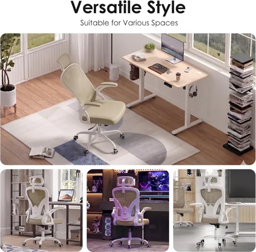 Miniatura 9 de Farini Silla ergonómica de oficina, silla de escritorio para oficina en casa con reposacabezas, silla de computadora de respaldo alto