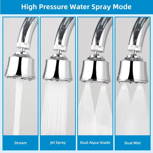 Miniatura 6 de Hygie Rinse Reemplazo de la cabeza del grifo del fregadero de cocina, accesorio rociador de 4 grifos rociadores con giro de ángulo grande, rosca