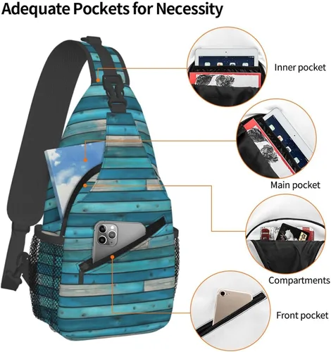 Miniatura 4 de Small Crossbody Bags for Women Men - Vintage Green Wood Grain Print Adjustable Shoulder Bag Fanny Packs Belt Sling Bag Crossbody Purses Backpack for