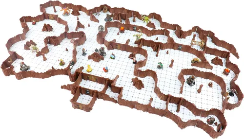 Miniatura 11 de Dirt Cheap Dungeons Goblin Cavern - Juego de 143 piezas de cueva modular y túnel - 5.5 pies de paredes lineales para cuadrícula de 1 pulgada TTRPG