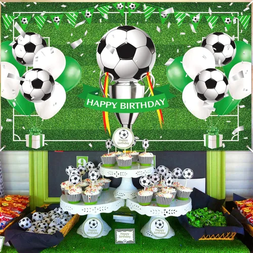 Miniatura 3 de Cartel de feliz cumpleaños de fútbol para niños y adolescentes – Cartel grande de cumpleaños con temática deportiva para fiestas de fútbol Estilo 3