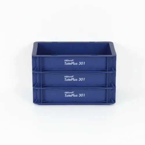 Miniatura 18 de KBDcraft Contenedor de almacenamiento apilable - Caja organizadora de plástico resistente y bandeja con paredes rectas, pequeños contenedores de Gris