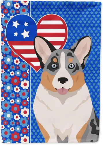 Miniatura 13 de Caroline's Treasures WDK5119GF - Bandera de jardín americana de Airedale Terrier de Estados Unidos, color negro y tostado, bandera decorativa