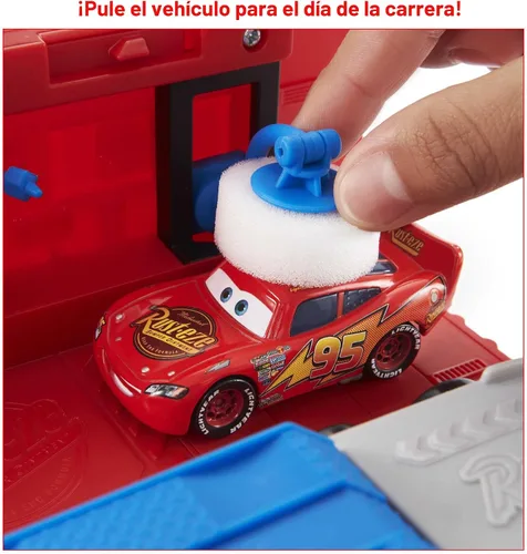 Miniatura 2 de Mattel Disney and Pixar Cars Transforming Mack Playset, camión de juguete 2 en 1 y estación de afinación con lanzador, elevador y más, gráficos