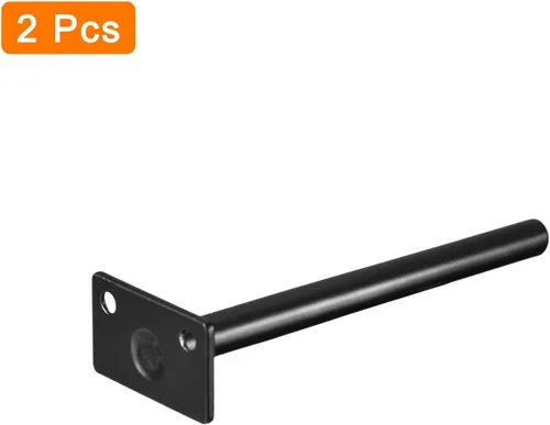 Miniatura 3 de uxcell Soportes para estantes, 2 piezas de 5 pulgadas, soporte flotante oculto de metal, soportes redondos invisibles, para estantes de madera