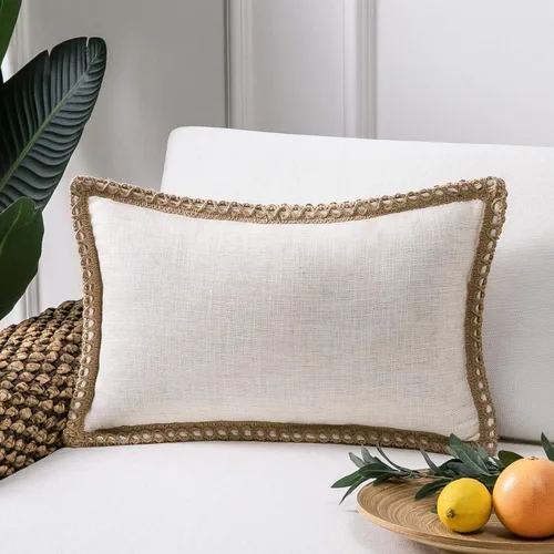 Miniatura 45 de Phantoscope Farmhouse - Fundas de almohada decorativas para exteriores, Poliéster & Mezcla de poliéster, Beige, 18" x 18