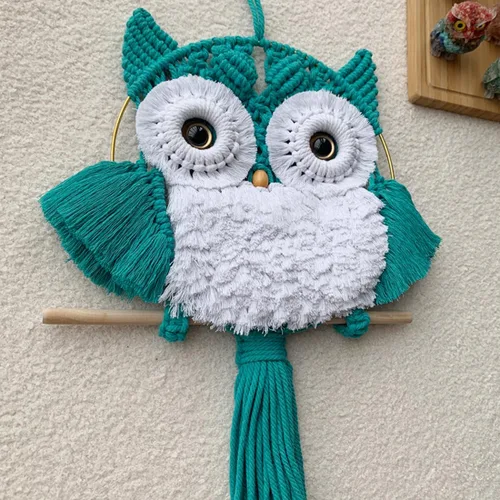 Miniatura 5 de ACEDSGN Tapiz de macramé para colgar en la pared, diseño bohemio hippy, tapiz hecho a mano, decoración de pared para cuarto del bebé, dormitorio