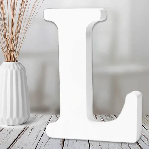 AOCEAN Letras de madera blanca de 6 pulgadas, letras de madera sin terminar para decoración de pared, letras de pie, rebanadas, decoración de