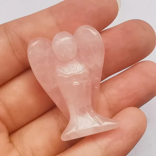 Miniatura 10 de Estatua de ángel guardián de oración de cristal curativo de jade verde natural, 1.5 pulgadas, tallado en bolsillo, figuras de piedra de palma
