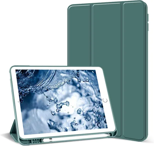 Miniatura 11 de Aoub Funda para iPad de 9ª/8ª/7ª generación de 10.2 pulgadas, apagado automático/activación delgada, ligera, triple soporte, funda trasera de TPU