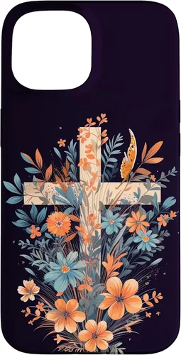Miniatura 6 de Boho Floral Christian Cross Jesus God Wild Flower Women Case for iPhone 16