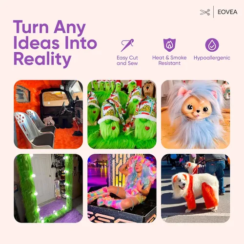 Miniatura 4 de EOVEA Cuadrado de tela de piel sintética – Pieza precortada de piel para manualidades, disfraces, decoración de bricolaje, costura y decoración