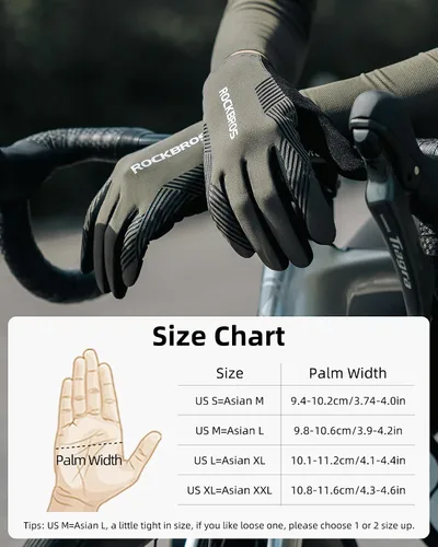 Miniatura 7 de ROCKBROS Guantes de ciclismo Guantes antideslizantes de dedo completo para ciclismo de carretera MTB para montar, correr, senderismo, deportes al