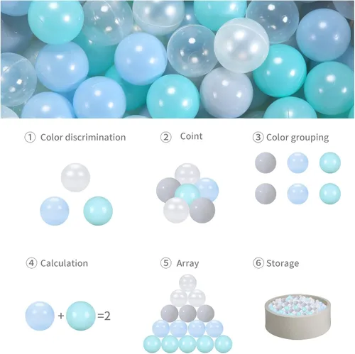 Miniatura 9 de GOGOSO Pelotas para niñas y niños pequeños para casa de juegos, piscina para bebés, centros de diversión, para bebés, niños, niños pequeños de 1 a 3