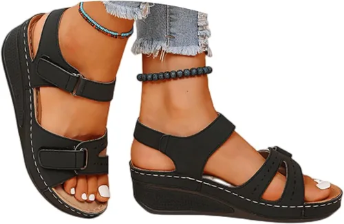 Sandalias ortopédicas para mujer, con soporte para el arco, para caminar, cómodas sandalias ortopédicas de verano con correa trasera