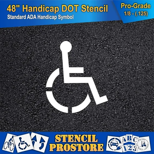 Miniatura 3 de Plantillas de pavimento – 48 pulgadas – Hándicap – Plantilla ADA – 48 x 41 pulgadas x 1/8 pulgadas (128 mil) – Grado profesional