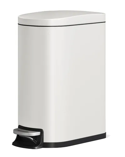 Miniatura 21 de Garvee Cubo de basura de metal de 1.6 galones / 6 litros con tapa, bote de basura delgado e impermeable para dormitorio, cubo de basura pequeño