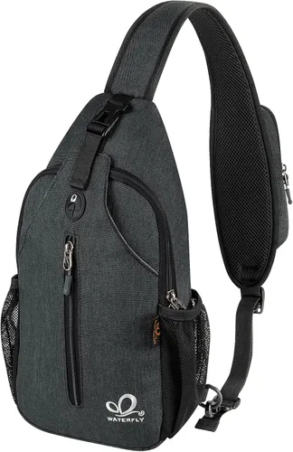 Miniatura 121 de WATERFLY Bolsa pequeña de senderismo: mochila cruzada para el pecho, mochila para hombres y mujeres con correa de hombro agradable a la piel