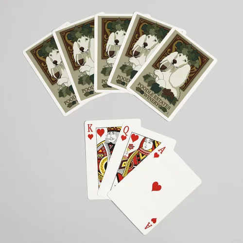 Miniatura 7 de Lantern Press Caniche, anuncio retro de bodega (52 cartas de juego, baraja de cartas de tamaño póquer con comodines)