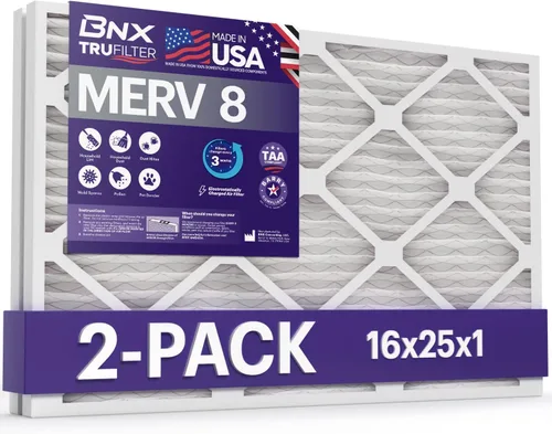 Miniatura 33 de BNX TruFilter - Filtro de aire MERV 8 de 16 x 25 x 1 pulgadas (paquete de 12) – Fabricado en Estados Unidos – Protección contra el polvo