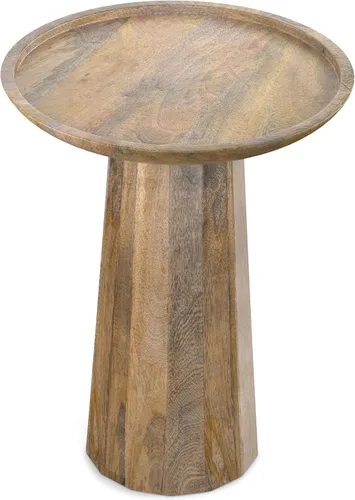 Miniatura 12 de SIMPLIHOME Dayton - Mesa auxiliar redonda de madera de acacia maciza de 13 pulgadas de ancho, estilo contemporáneo en color marrón claro, coñac claro