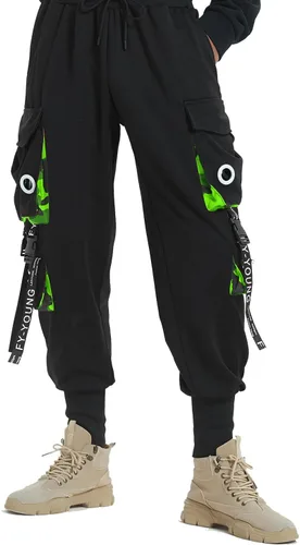 Miniatura 7 de Hello MrLin Pantalones deportivos para hombre, estilo punk, cargo, holgados, para hip hop, pantalones de harén, pantalones tácticos para atletismo