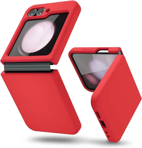 Miniatura 44 de oakxco Funda para teléfono Samsung Galaxy Z Flip 4, agarre de silicona líquida, bonita fina delgada cubierta de gel TPU de goma suave lisa
