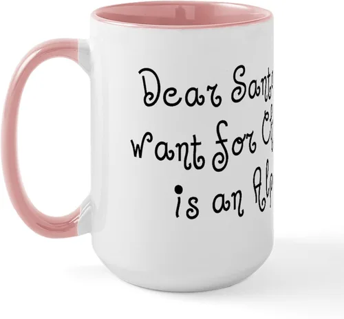 Miniatura 25 de CafePress Alpaca For Christmas Large Mug 15 oz (444 ml) Ceramic Coffee Mug