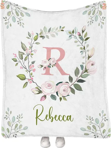 Manta de bebé personalizada para niñas con nombre, manta de bebé personalizada con nombre, manta de envoltura floral para recién nacidos, niños